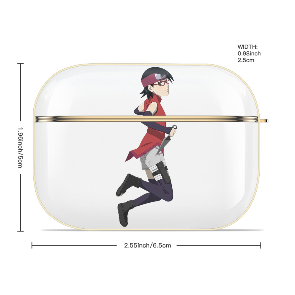 NARUTO -ナルト- うちは サラダ Uchiha Sarada 【AirPods Pro用】ハードシェル保護ケース｜耐衝撃・防指紋・カラビナ付き商品仕様
