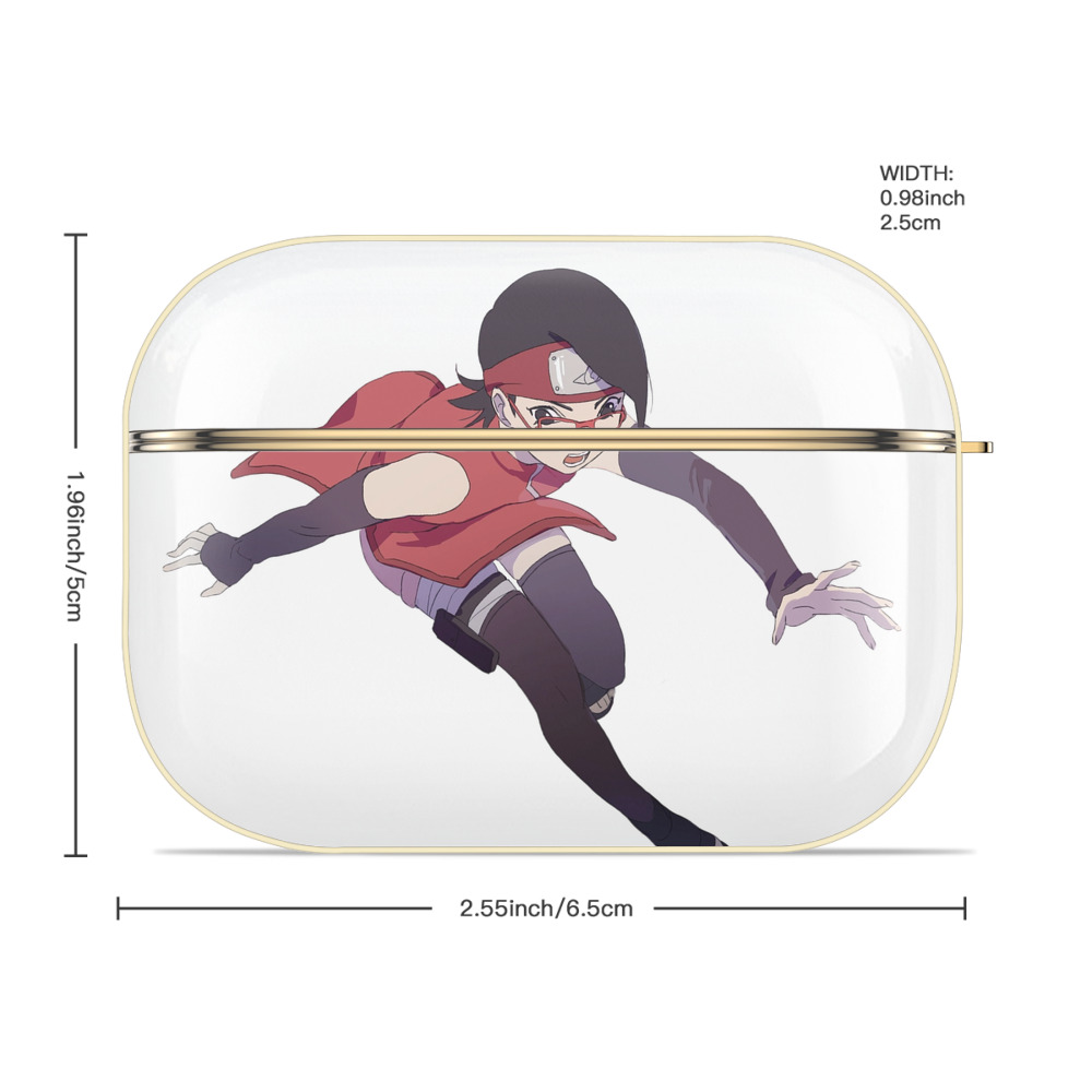 NARUTO -ナルト- うちは サラダ Uchiha Sarada 【AirPods Pro用】ハードシェル保護ケース｜耐衝撃・防指紋・カラビナ付き商品仕様