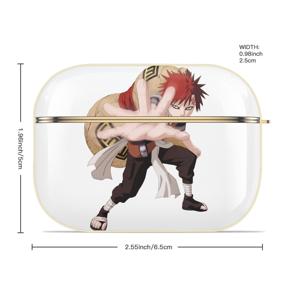 NARUTO -ナルト- ガアラ Gaara 【AirPods Pro用】ハードシェル保護ケース｜耐衝撃・防指紋・カラビナ付き商品仕様