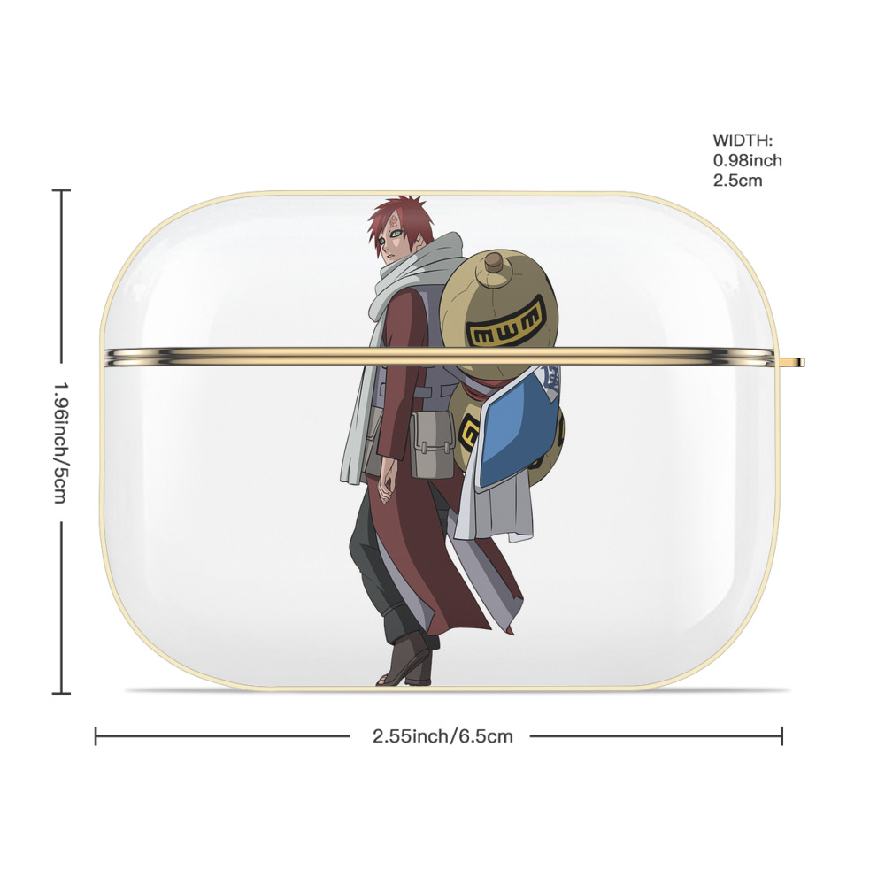 NARUTO -ナルト- ガアラ Gaara 【AirPods Pro用】ハードシェル保護ケース｜耐衝撃・防指紋・カラビナ付き商品仕様