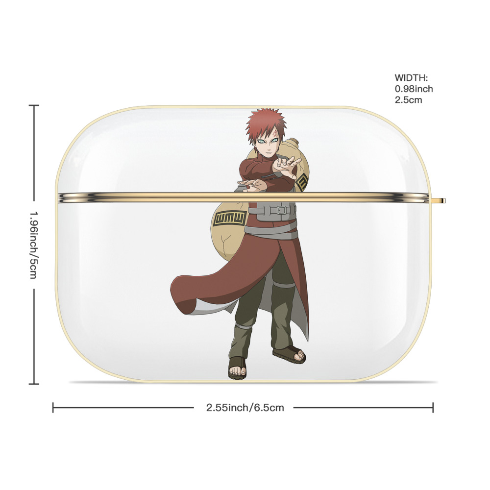 NARUTO -ナルト- ガアラ Gaara 【AirPods Pro用】ハードシェル保護ケース｜耐衝撃・防指紋・カラビナ付き商品仕様
