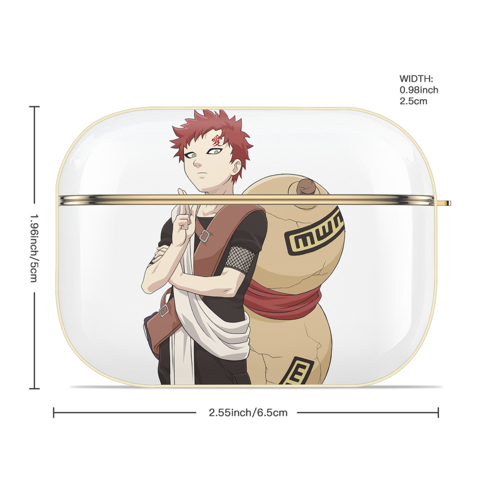 NARUTO -ナルト- ガアラ Gaara 【AirPods Pro用】ハードシェル保護ケース｜耐衝撃・防指紋・カラビナ付き商品仕様