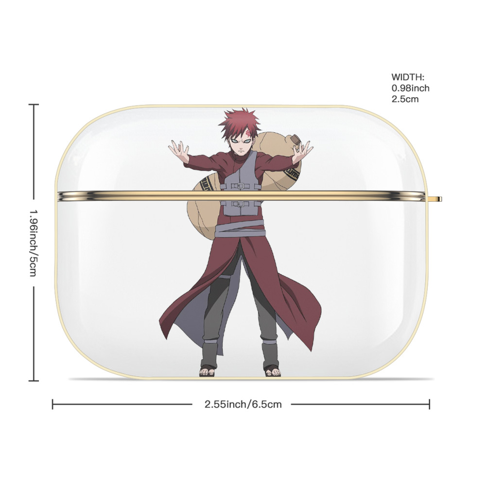 NARUTO -ナルト- ガアラ Gaara 【AirPods Pro用】ハードシェル保護ケース｜耐衝撃・防指紋・カラビナ付き商品仕様