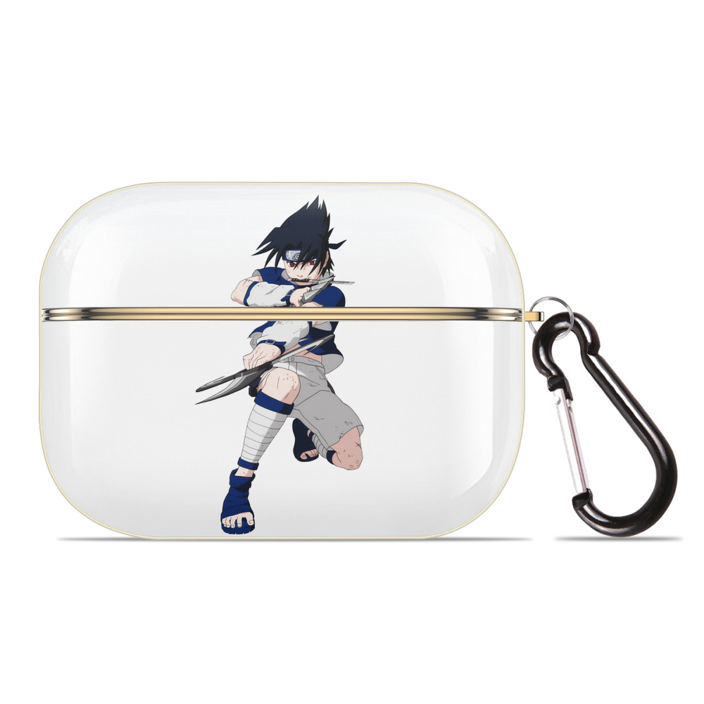 （画像用） NARUTO -ナルト- うちは サスケ Uchiha Sasuke 【AirPods Pro用】ハードシェル保護ケース｜耐衝撃・防指紋・カラビナ付き商品仕様