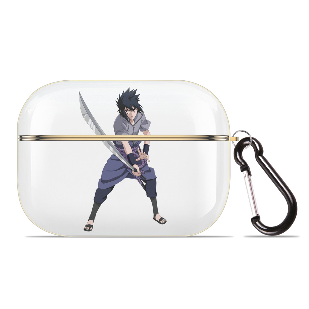 （画像用） NARUTO -ナルト- うちは サスケ Uchiha Sasuke 【AirPods Pro用】ハードシェル保護ケース｜耐衝撃・防指紋・カラビナ付き商品仕様