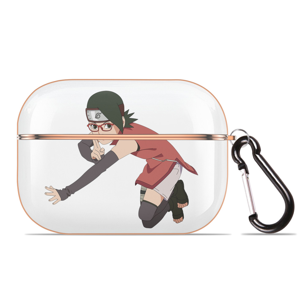 （画像用） NARUTO -ナルト- うちは サラダ Uchiha Sarada 【AirPods Pro用】ハードシェル保護ケース｜耐衝撃・防指紋・カラビナ付き商品仕様