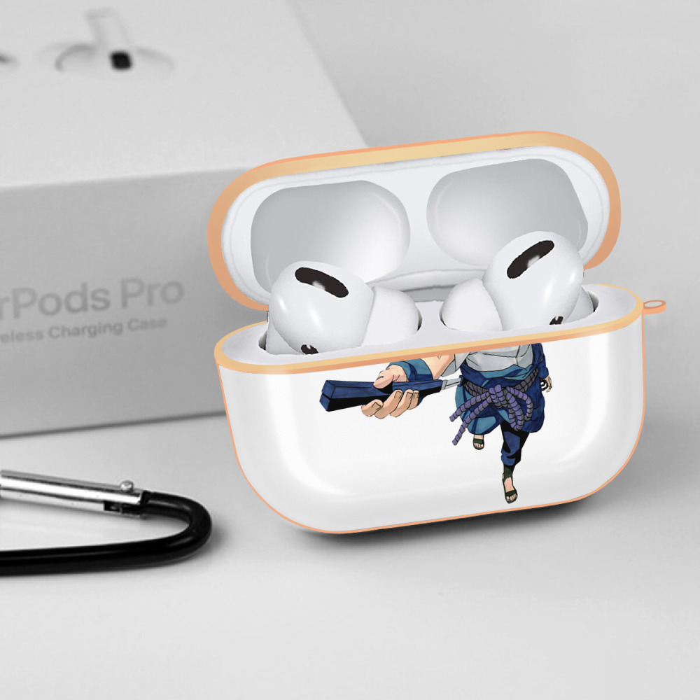 NARUTO -ナルト- うちは サスケ Uchiha Sasuke 【AirPods Pro用】ハードシェル保護ケース｜耐衝撃・防指紋・カラビナ付き商品仕様