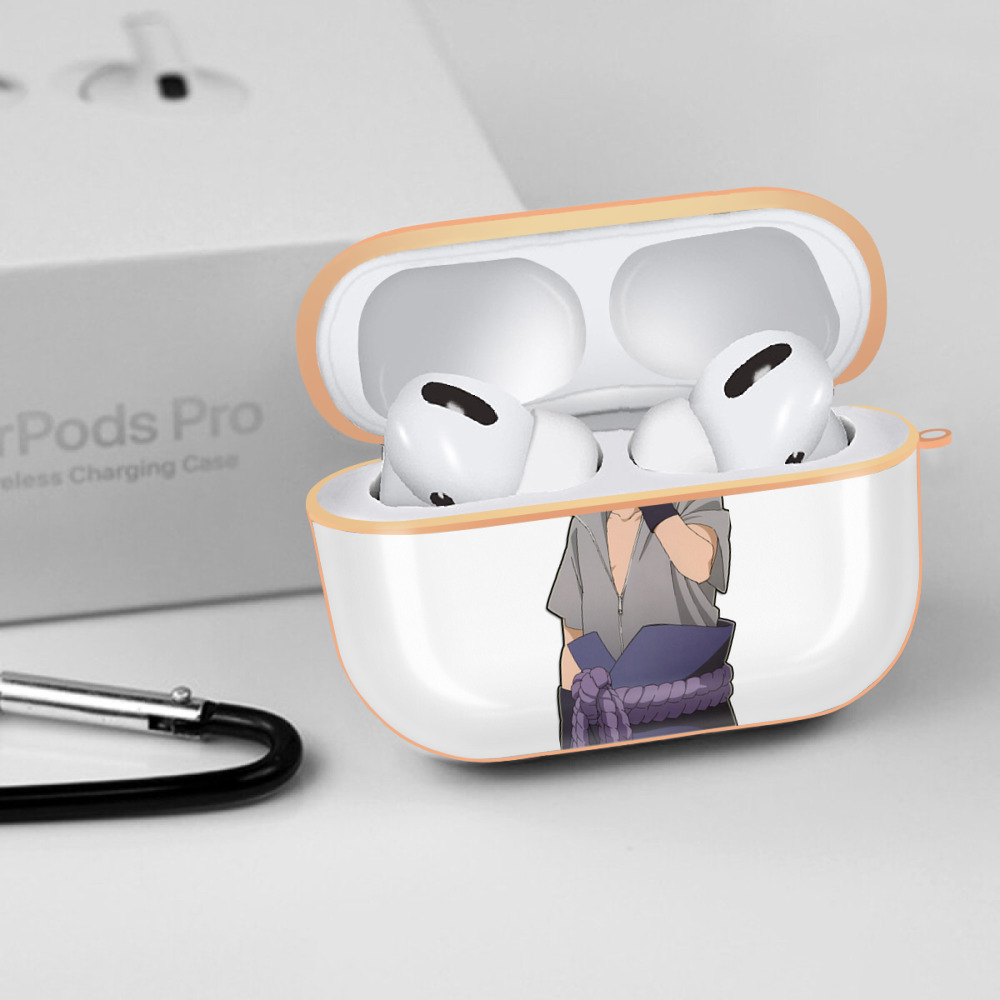 NARUTO -ナルト- うちは サスケ Uchiha Sasuke 【AirPods Pro用】ハードシェル保護ケース｜耐衝撃・防指紋・カラビナ付き商品仕様