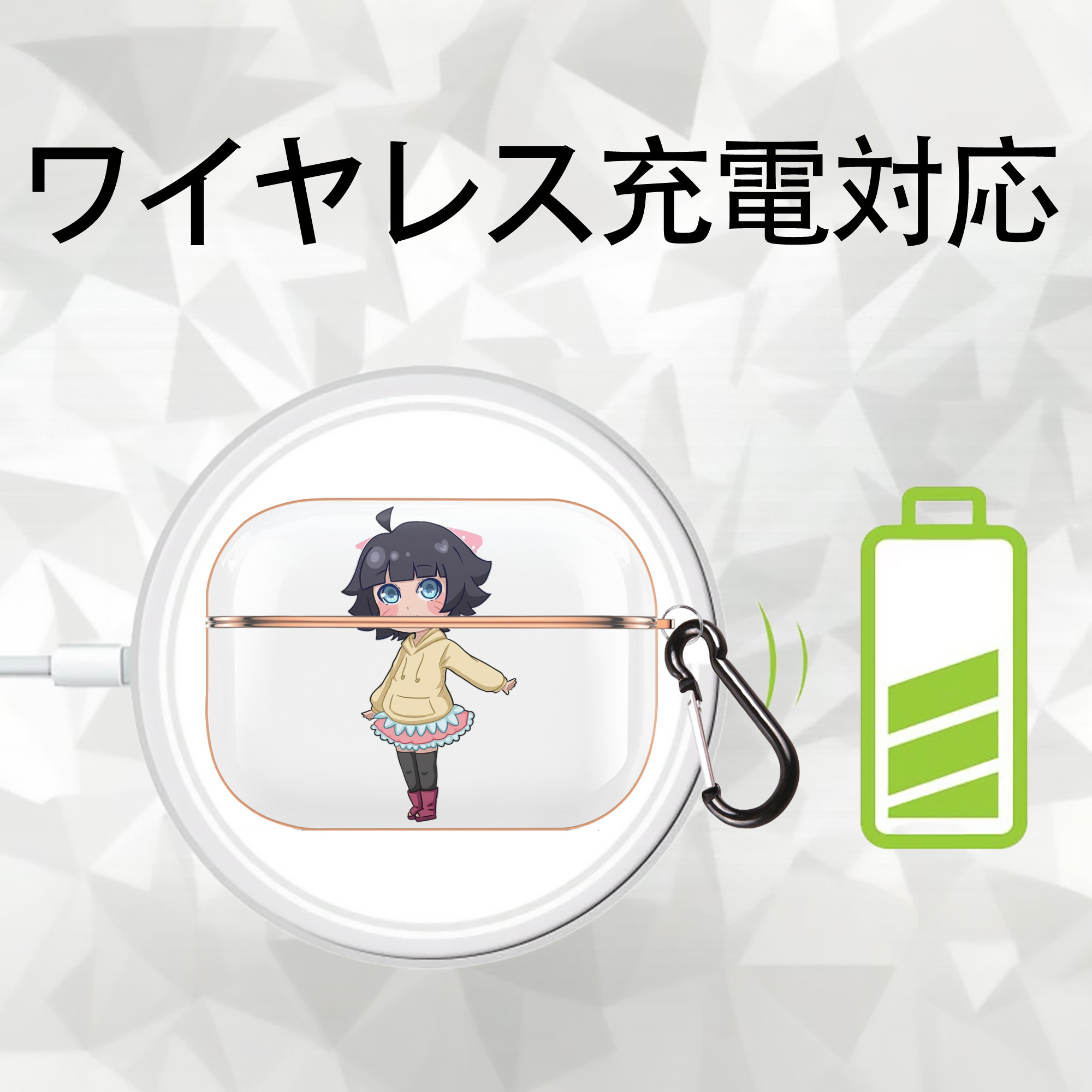 NARUTO -ナルト- うずまき ヒマワリ Uzumaki Himawari 【AirPods Pro用】ハードシェル保護ケース｜耐衝撃・防指紋・カラビナ付き商品仕様